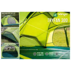 Vango Tryfan 300 - 3-person Tent 11 Vango Tryfan 300 - 3-person Tent -Outdoor Equipment Shop vango tryfan 300 3 person tent bf detail 3